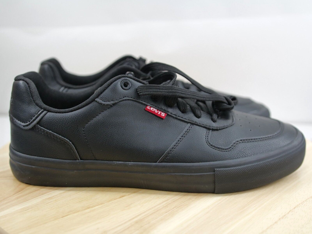 Sneaker Shoes Size 10 Black Levi's Mens  Synthetic‎ Leather Casual Lace Up